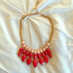 Gold and pink statement necklace